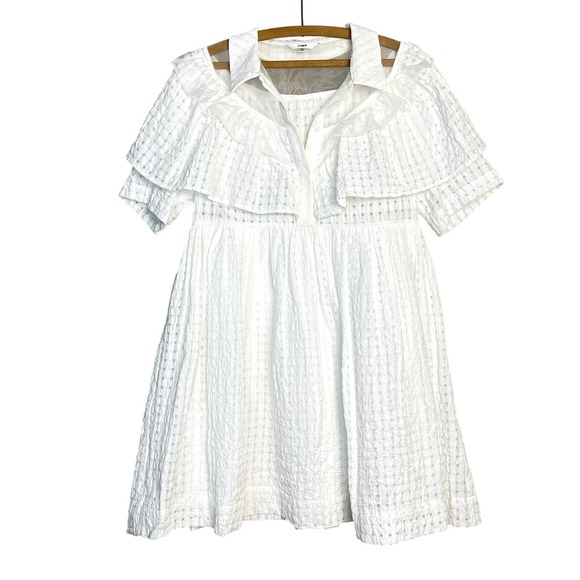 Lulu’s Dresses & Skirts - J.ING Little White Destination Wedding Bridal Shower Dress‎ Sheer Lattice Mini S